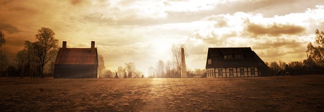 建筑 风景 落日