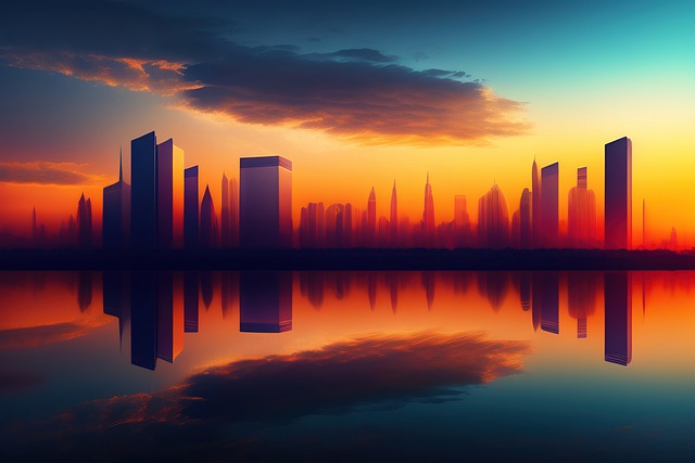 建筑 落日 现代建筑