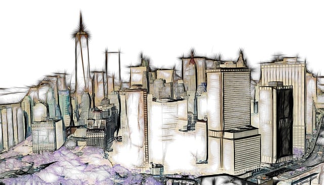 建筑 插画 线条